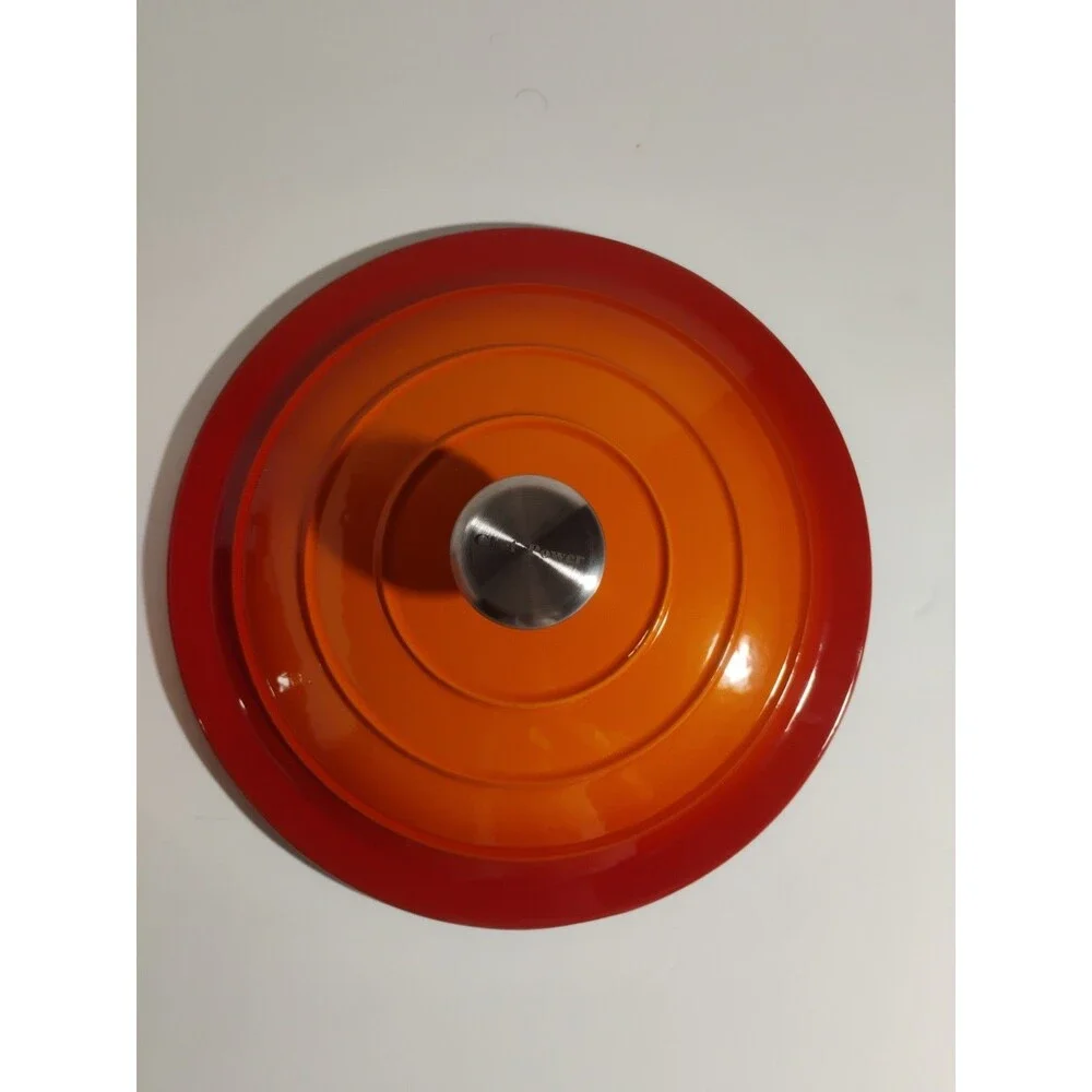 Chef Power 4.5QT Orange Flamed Enameled Cast Iron Dutch Oven with Lid New